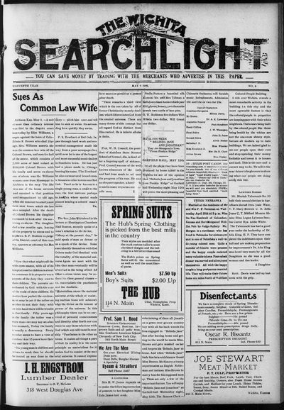 Wichita Searchlight, May 8, 1909