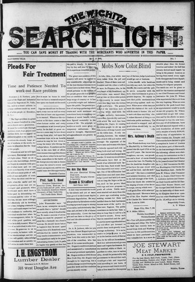 Wichita Searchlight, May 15, 1909