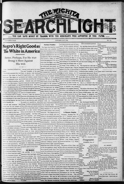 Wichita Searchlight, Oct 30, 1909