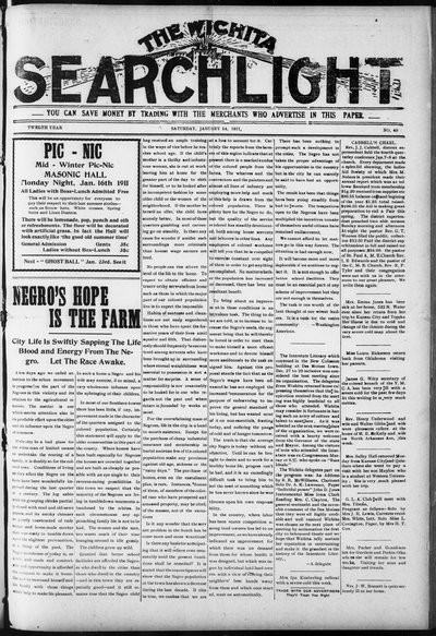 Wichita Searchlight, Jan 14, 1911