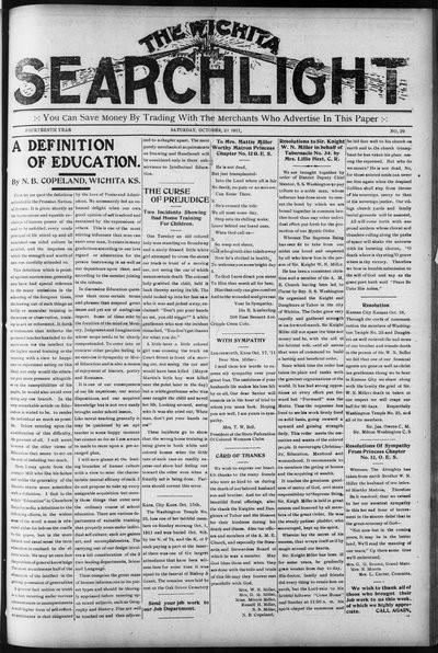 Wichita Searchlight, Oct 21, 1911