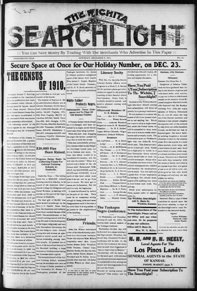 Wichita Searchlight, Dec 9, 1911