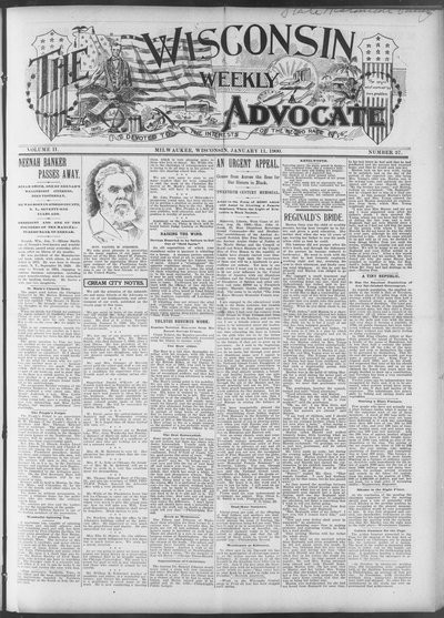 Wisconsin Weekly Advocate, Jan 11, 1900