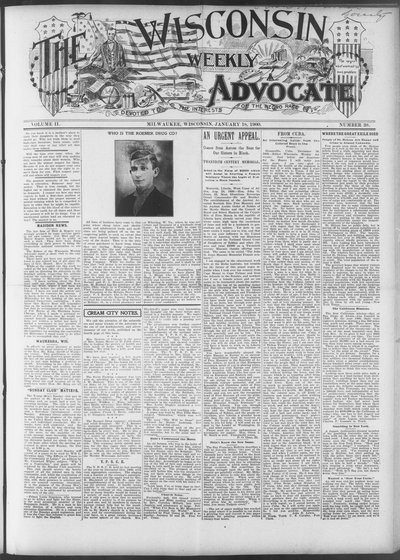 Wisconsin Weekly Advocate, Jan 18, 1900
