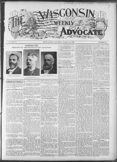 Wisconsin Weekly Advocate, Mar 22, 1900
