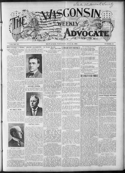 Wisconsin Weekly Advocate, Jul 26, 1900