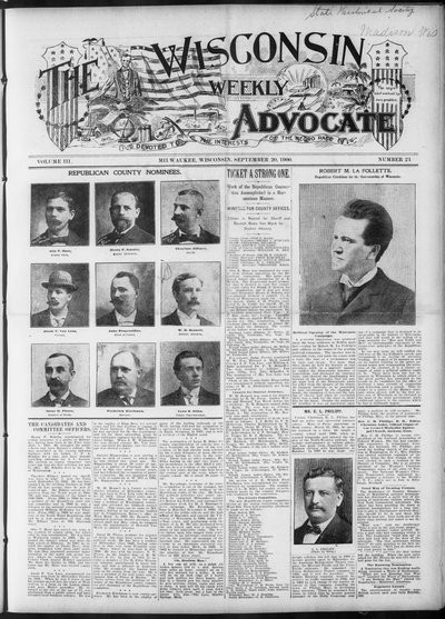 Wisconsin Weekly Advocate, Sep 20, 1900