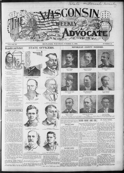 Wisconsin Weekly Advocate, Oct 11, 1900
