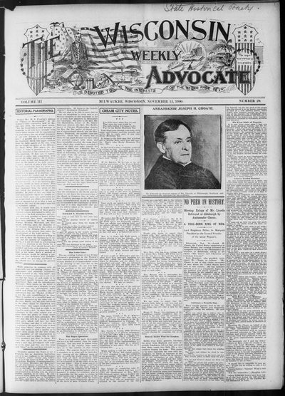 Wisconsin Weekly Advocate, Nov 15, 1900