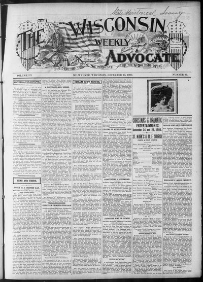 Wisconsin Weekly Advocate, Dec 13, 1900
