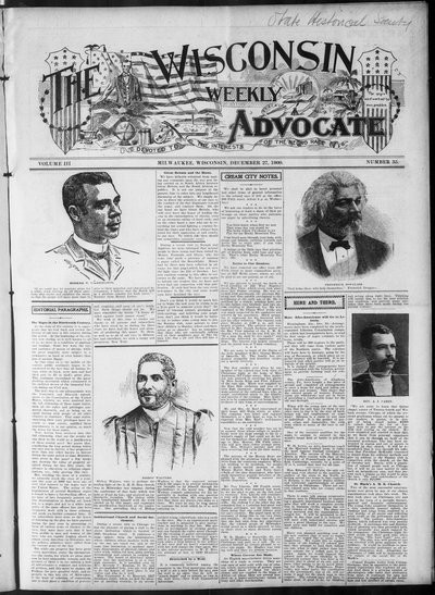 Wisconsin Weekly Advocate, Dec 27, 1900
