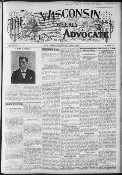 Wisconsin Weekly Advocate, Jan 24, 1901