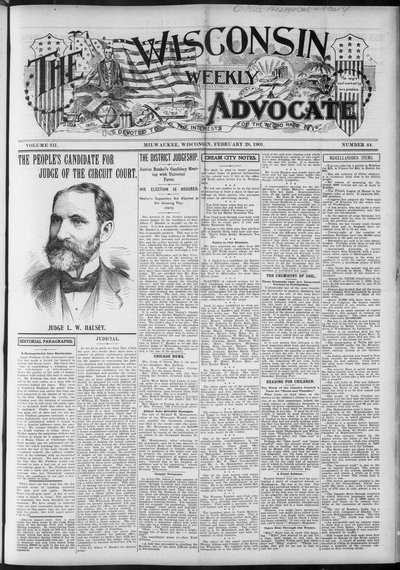 Wisconsin Weekly Advocate, Feb 28, 1901