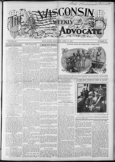 Wisconsin Weekly Advocate, Apr 11, 1901