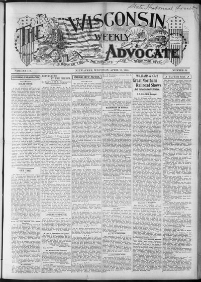 Wisconsin Weekly Advocate, Apr 18, 1901