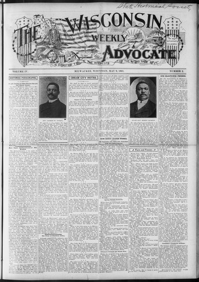 Wisconsin Weekly Advocate, May 9, 1901