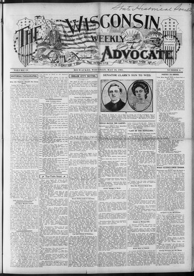Wisconsin Weekly Advocate, May 16, 1901