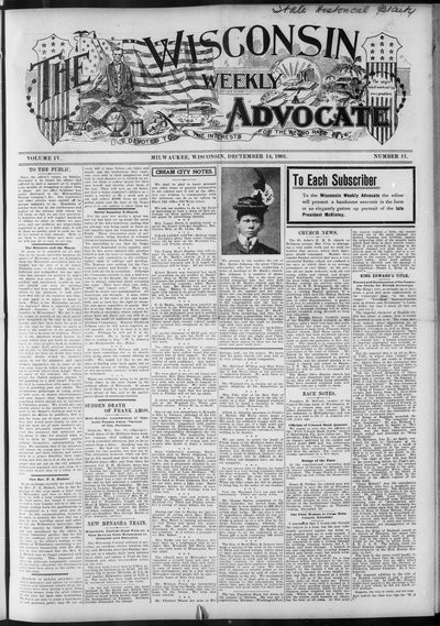 Wisconsin Weekly Advocate, Dec 14, 1901