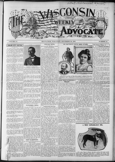 Wisconsin Weekly Advocate, Dec 28, 1901