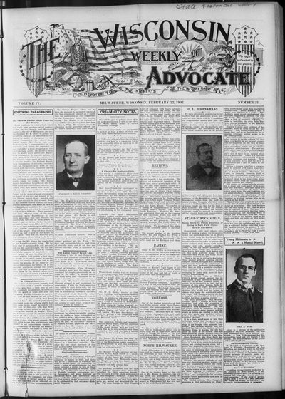 Wisconsin Weekly Advocate, Feb 22, 1902