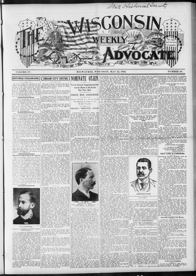 Wisconsin Weekly Advocate, May 22, 1902