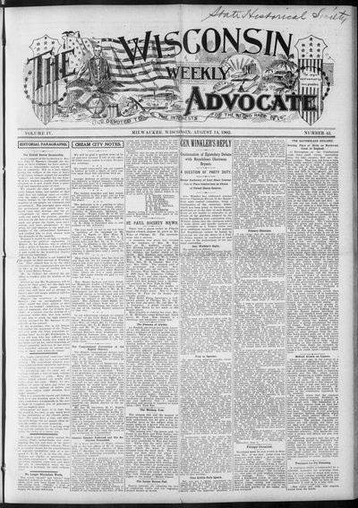 Wisconsin Weekly Advocate, Aug 14, 1902