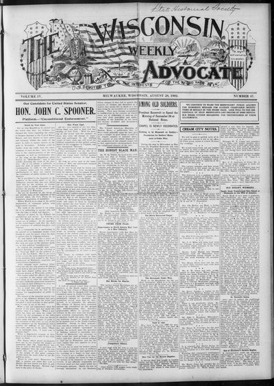 Wisconsin Weekly Advocate, Aug 28, 1902