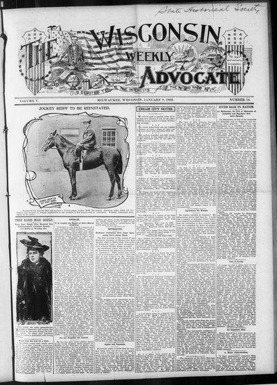 Wisconsin Weekly Advocate, Jan 8, 1903