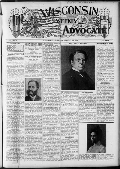 Wisconsin Weekly Advocate, Jan 29, 1903