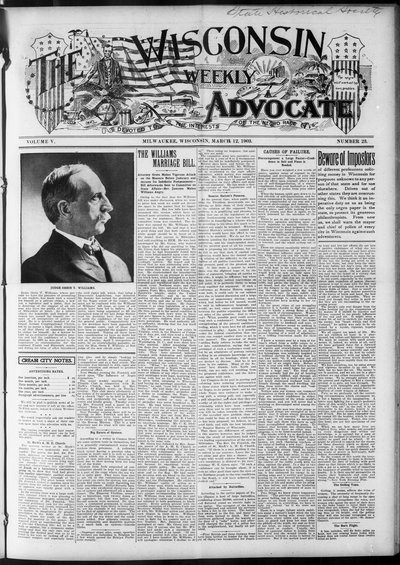 Wisconsin Weekly Advocate, Mar 12, 1903