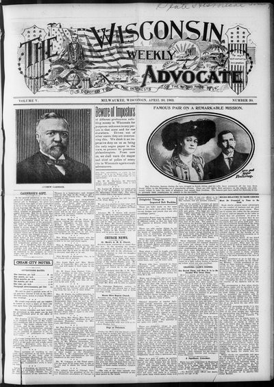 Wisconsin Weekly Advocate, Apr 30, 1903