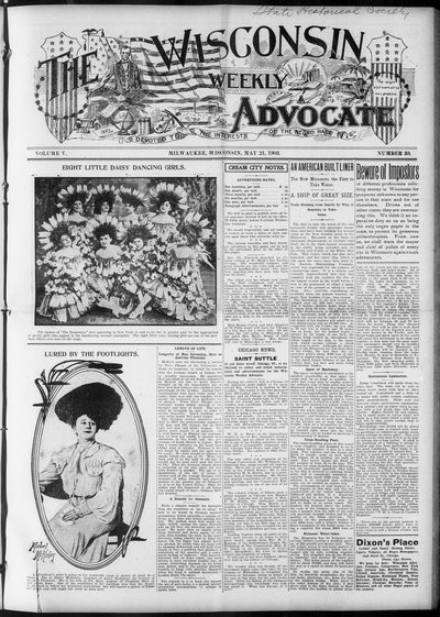 Wisconsin Weekly Advocate, May 21, 1903