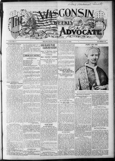 Wisconsin Weekly Advocate, Jul 9, 1903