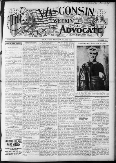Wisconsin Weekly Advocate, Jul 16, 1903