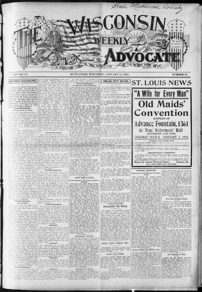 Wisconsin Weekly Advocate, Jan 12, 1905