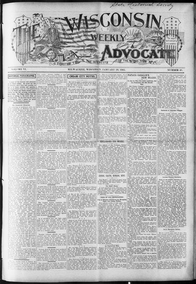 Wisconsin Weekly Advocate, Jan 19, 1905
