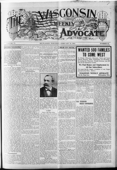 Wisconsin Weekly Advocate, Feb 16, 1905
