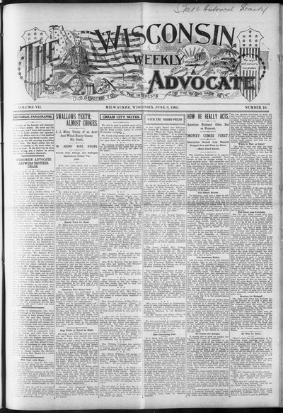 Wisconsin Weekly Advocate, Jun 8, 1905
