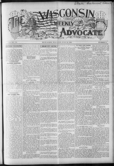 Wisconsin Weekly Advocate, Jun 22, 1905