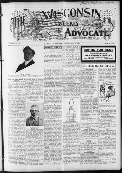 Wisconsin Weekly Advocate, Sep 14, 1905