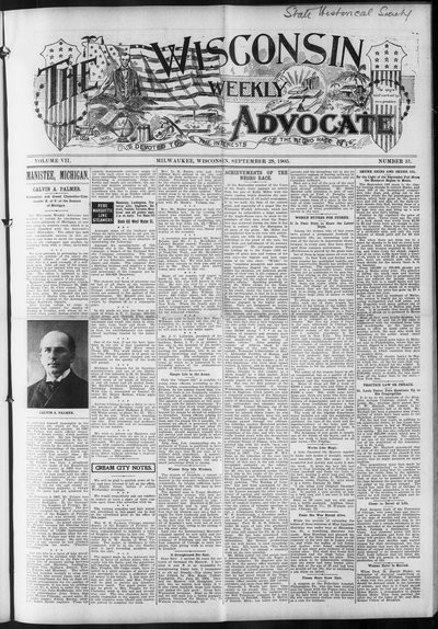 Wisconsin Weekly Advocate, Sep 28, 1905