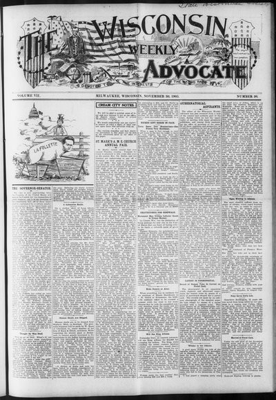 Wisconsin Weekly Advocate, Nov 30, 1905