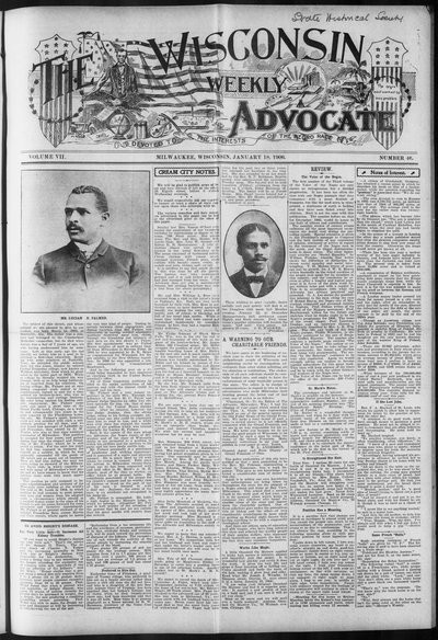 Wisconsin Weekly Advocate, Jan 18, 1906