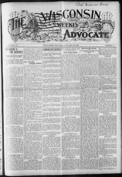 Wisconsin Weekly Advocate, Jan 25, 1906