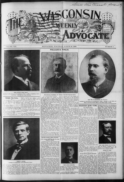 Wisconsin Weekly Advocate, Mar 29, 1906