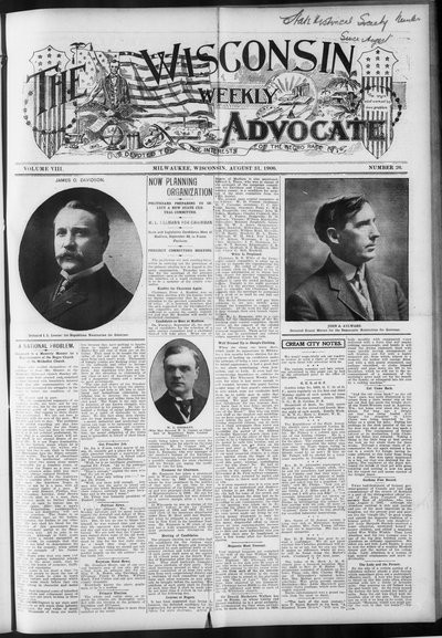 Wisconsin Weekly Advocate, Aug 31, 1906