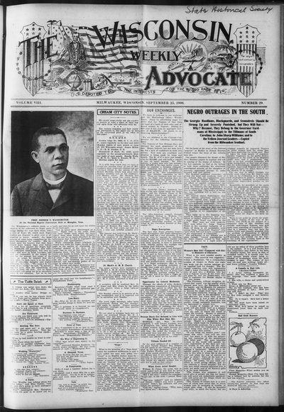 Wisconsin Weekly Advocate, Sep 25, 1906