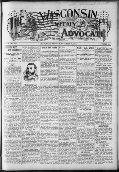 Wisconsin Weekly Advocate, Nov 29, 1906
