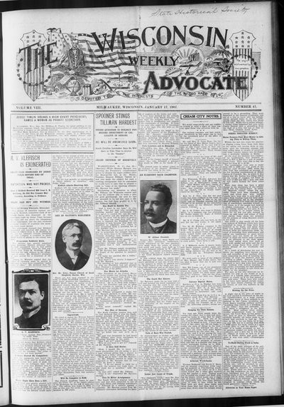Wisconsin Weekly Advocate, Jan 17, 1907