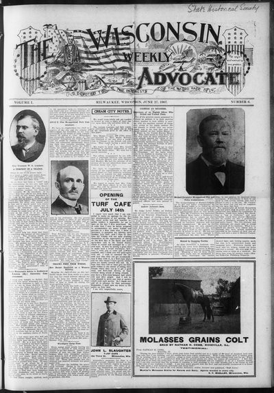 Wisconsin Weekly Advocate, Jun 27, 1907
